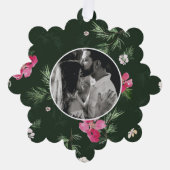 Frohe Weihnachts-Grüne Blume Ornament Karte (Vorderseite)