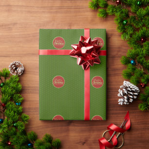 Frohe Weihnachts Grüne Custom Text Wrapping Paper Geschenkpapier