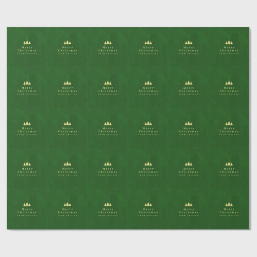 Frohe Weihnachts Grüne Gold Umschlagpapier Geschenkpapier (Flach)