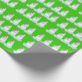 Frohe Weihnachts Grüne Schneemannskulptur Geschenkpapier (Ecke)