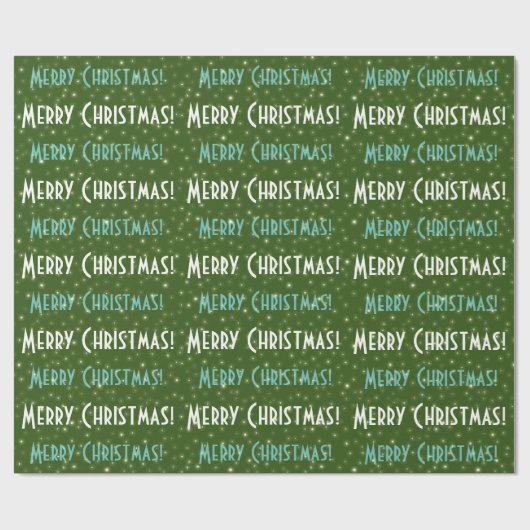 Frohe Weihnachts-Grünstars-Umschlagpapier Geschenkpapier (Flach)