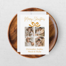 Frohe Weihnachts Gruß Foto Collage Gold