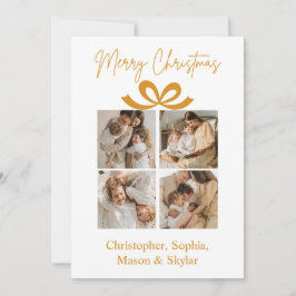 Frohe Weihnachts Gruß Foto Collage Gold Feiertagskarte