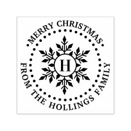 Frohe Weihnachts Gruß Snowflake Name Initial Permastempel