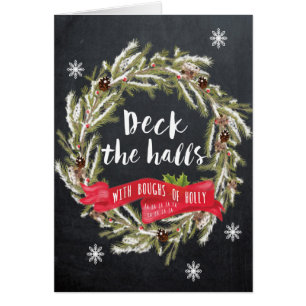 Frohe Weihnachts Grußkarte Deck the Halls heilig