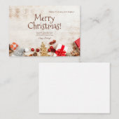 Frohe Weihnachts-Grußkarte, Minimalistischer Urlau Mitteilungskarte (Vorne/Hinten)