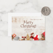 Frohe Weihnachts-Grußkarte, Minimalistischer Urlau Mitteilungskarte (Vorderseite/Rückseite Beispiel)