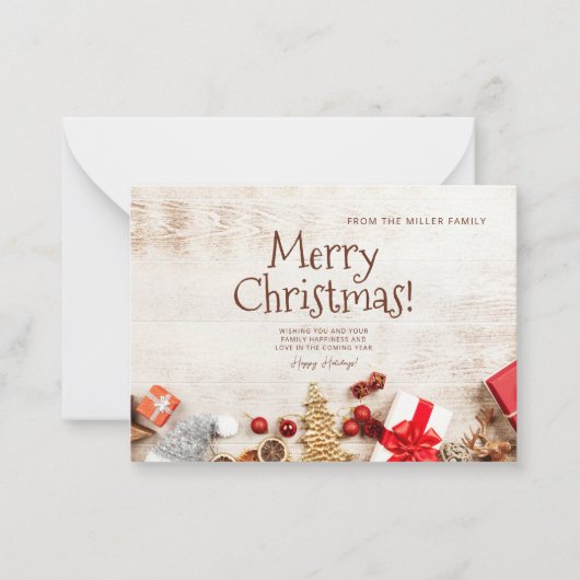 Frohe Weihnachts-Grußkarte, Minimalistischer Urlau Mitteilungskarte (Vorderseite)