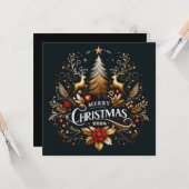 Frohe Weihnachts Grußkarten Magisches Design Karte (Vorderseite/Rückseite Beispiel)