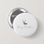 Frohe Weihnachts Grußkarten Rentier Dekoration. Button (Vorne & Hinten)