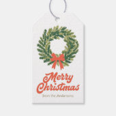 Frohe Weihnachts-Grußkranz Geschenkanhänger (Vorderseite)