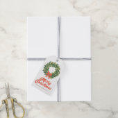 Frohe Weihnachts-Grußkranz Geschenkanhänger (Mit Garn)
