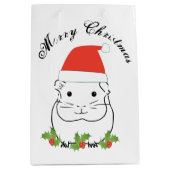 Frohe Weihnachts-Guinea Schweinchen in einer Weihn Mittlere Geschenktüte (Vorderseite)