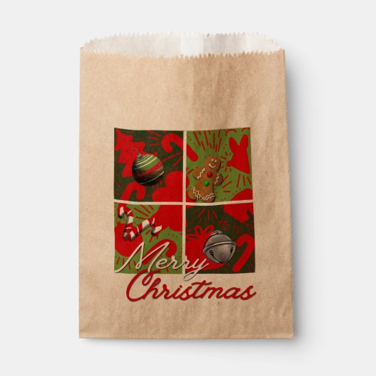 Frohe Weihnachts-Gunst Geschenktütchen (Vorderseite)