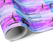 Frohe Weihnachts-Gymnast-Individuelle Name Geschenkpapier (Rolleneckpunkt)