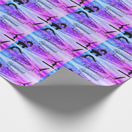 Frohe Weihnachts Gymnast Individuelle Name Wrappin Geschenkpapier (Ecke)