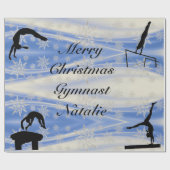 Frohe Weihnachts Gymnast Individuelle Name Wrappin Geschenkpapier (Flach)