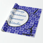 Frohe Weihnachts Gymnast Individuelle Name Wrappin Geschenkpapier (Ungerollt)