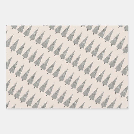 Frohe Weihnachts-Hahnentrittmuster Baummuster Geschenkpapier Set (Vorderseite 3)