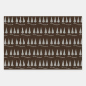 Frohe Weihnachts-Hahnentrittmuster Baummuster Geschenkpapier Set (Vorderseite)