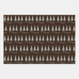 Frohe Weihnachts-Hahnentrittmuster Baummuster Geschenkpapier Set