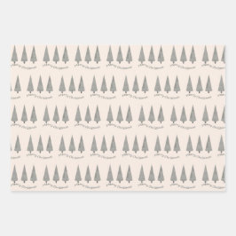 Frohe Weihnachts-Hahnentrittmuster Baummuster Geschenkpapier Set