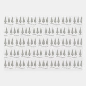 Frohe Weihnachts-Hahnentrittmuster Baummuster Geschenkpapier Set (Vorderseite)