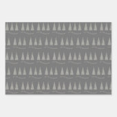 Frohe Weihnachts-Hahnentrittmuster Baummuster Geschenkpapier Set (Vorderseite)