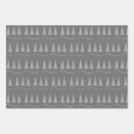 Frohe Weihnachts-Hahnentrittmuster Baummuster Geschenkpapier Set