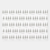 Frohe Weihnachts-Hahnentrittmuster Baummuster Geschenkpapier Set (Vorderseite)