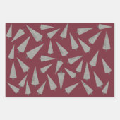 Frohe Weihnachts-Hahnentrittmuster Baummuster Geschenkpapier Set (Vorderseite 2)