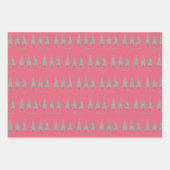 Frohe Weihnachts-Hahnentrittmuster Baummuster Geschenkpapier Set (Vorderseite)