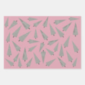 Frohe Weihnachts-Hahnentrittmuster Baummuster Geschenkpapier Set (Vorderseite 2)