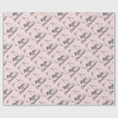 Frohe Weihnachts-Hahnentrittmuster Musical Note Geschenkpapier (Flach)