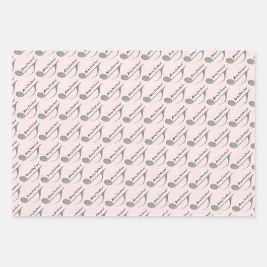 Frohe Weihnachts-Hahnentrittmuster Musical Note Geschenkpapier Set (Vorderseite 2)