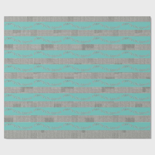 Frohe Weihnachts-Hahnentrittmuster-Muster, Streife Geschenkpapier (Flach)