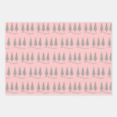 Frohe Weihnachts-Hahnentrittmuster Pink Geschenkpapier Set (Vorderseite)