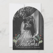 Frohe Weihnachts Hand Briefe Urlaub Fotokarte Einladung (Vorderseite)