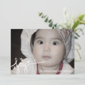 Frohe Weihnachts Hand Drawn Lettering Joy Snowflak Karte (Stehend Vorderseite)