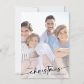 Frohe Weihnachts Hand Letterte Foto Feiertagskarte (Vorderseite)