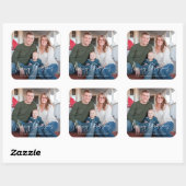 Frohe Weihnachts-Hand Schreiben Script Foto Sticke Quadratischer Aufkleber (Blatt)