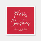 Frohe Weihnachts handgeschriebene Drehbuch individ Serviette (Vorderseite)