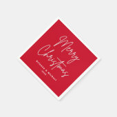 Frohe Weihnachts handgeschriebene Drehbuch individ Serviette (Ecke)