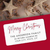 Frohe Weihnachts handgeschriebene Skript-Rücksende Adressaufkleber