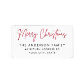 Frohe Weihnachts handgeschriebene Skript-Rücksende Adressaufkleber (Vorne)