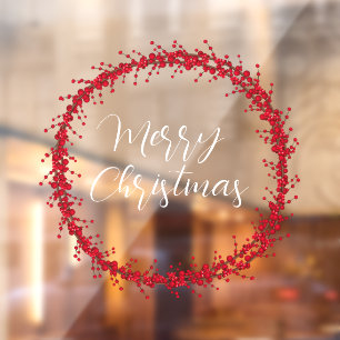Frohe Weihnachts handgeschriebenen Text KREath Win Fensteraufkleber