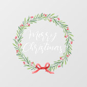 Frohe Weihnachts handgeschriebenen Text KREath Win Fensteraufkleber (Blatt)