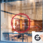 Frohe Weihnachts handgeschriebener Text Kranz Fensteraufkleber (Café-Fenster)