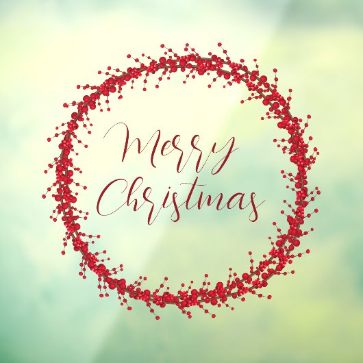 Frohe Weihnachts handgeschriebener Text Kranz Fensteraufkleber (Blatt 3)