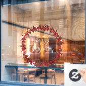 Frohe Weihnachts handgeschriebener Text Kranz Fensteraufkleber (Café-Fenster)